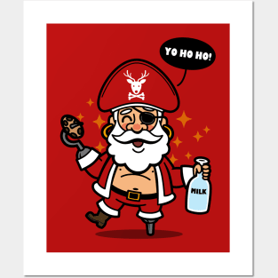 Funny Cute Pirate Christmas Santa Claus Gift For Kids And Adults Posters and Art